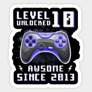 Ten 10yr BDay Son Boy Gamer 10th 10 Year Old Birthday Sticker